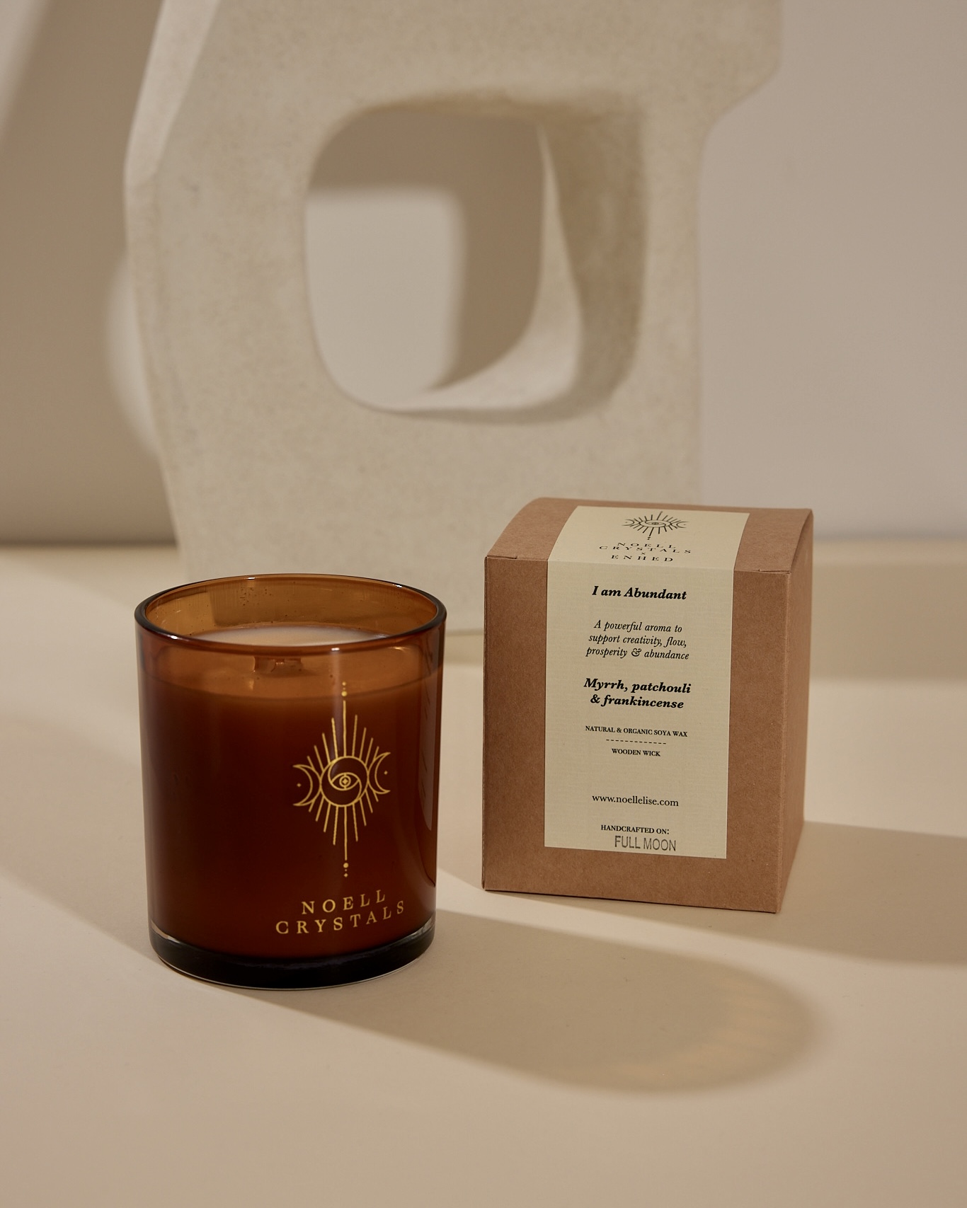 Soyavokslys ‘I am Abundant’ med trævæge