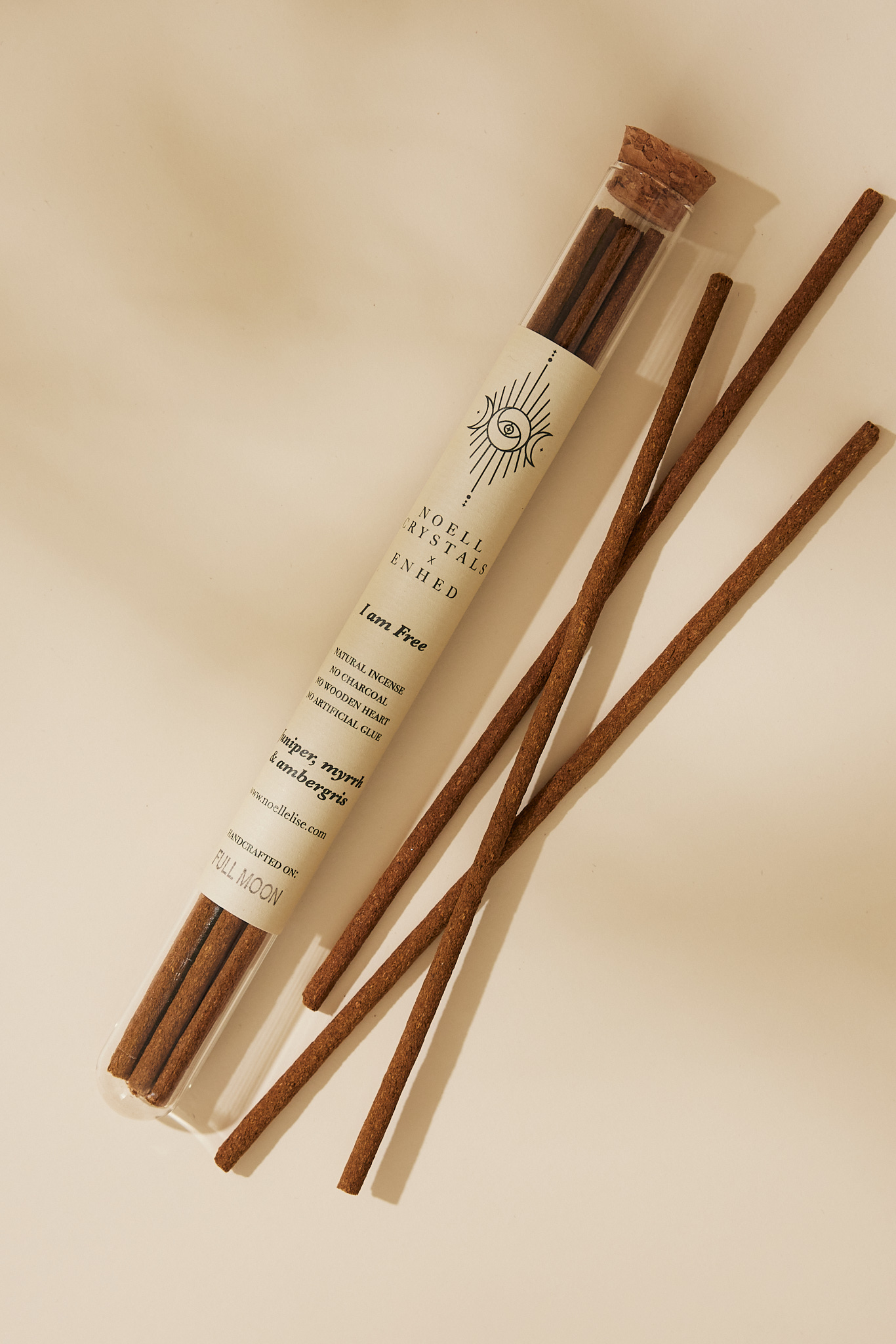 Naturlige røgelsespinde med ‘I am Free’